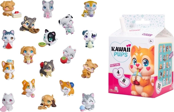 SMBA kawaii hunde sæt 4 stk