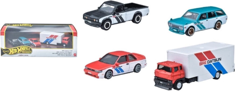 Hot Wheels premium sæt med 4 biler BRE Datsun