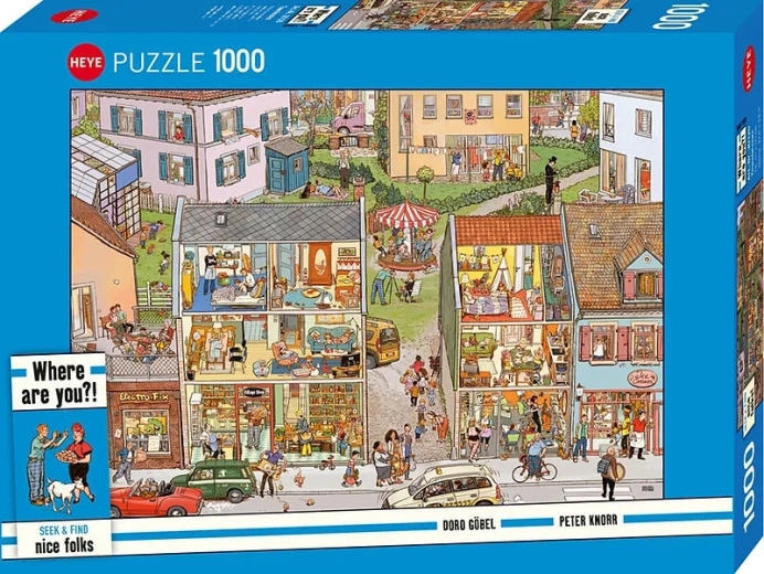 HEYE-puslespil Seek & Find: Byhuse, 1000 brikker