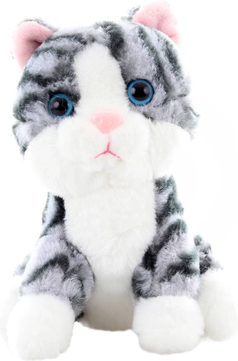 Plys-killing grå-hvid tiger 15 cm - 1 stk.