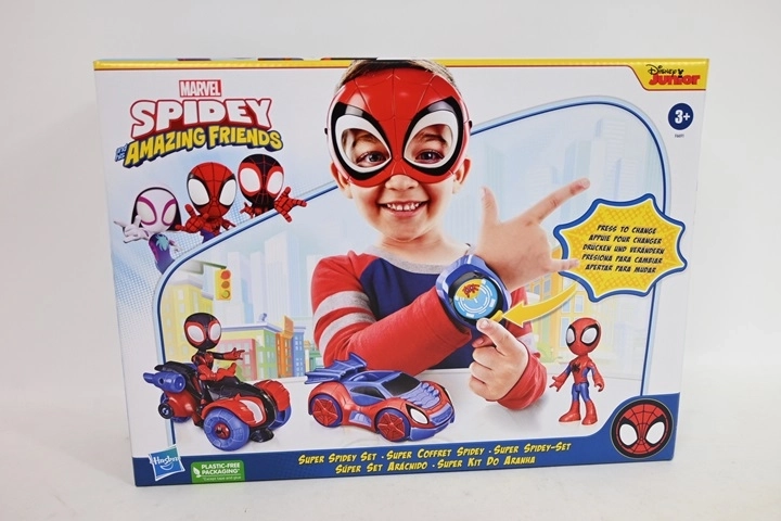 Spidey og hans fantastiske venner – sæt med 2 køretøjer og 2 figurer med maske og armbånd
