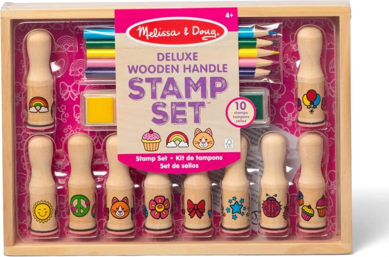 Kreativt deluxe-sæt med stempler, blæk og farveblyanter MELISSA & DOUG