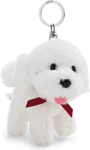 Nici nøglering i plys – bichon frisé 10 cm