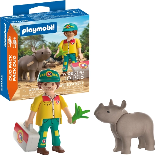 Playmobil Duo Pack – dyrepasser med næsehorn og tilbehør