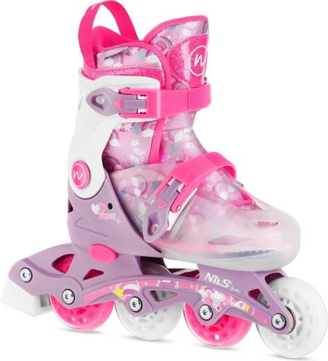 Justerbare børne-inliners NILS Fun Flipzy pink – S (31-34)