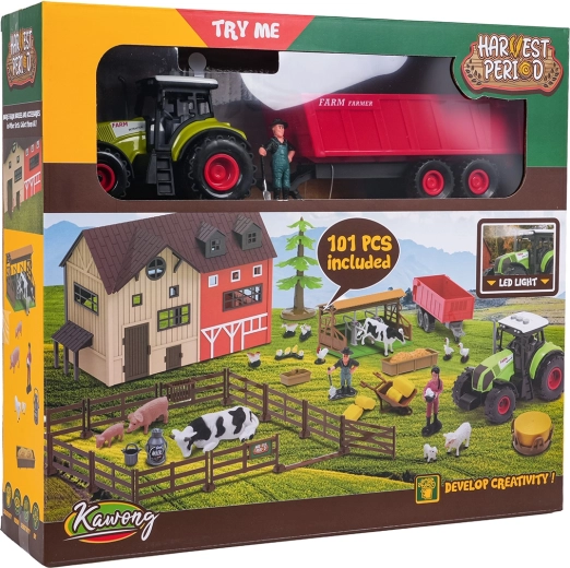 Mega gård med traktor og tilbehør