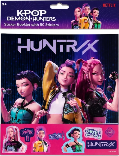 Klistermærkealbum KPop Demon Hunters Huntrix (50 klistermærker)