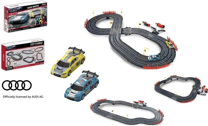 Elektrisk racerbane Audi R8 LMS GT3 EVO 3-i-1 med USB-strømforsyning