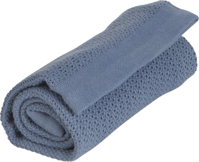 Vinter & Bloom tæppe Soft grid organic denim blue