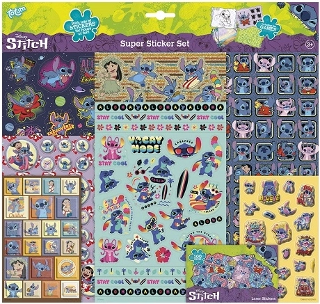Disney Stitch supersæt med klistermærker – 8 ark