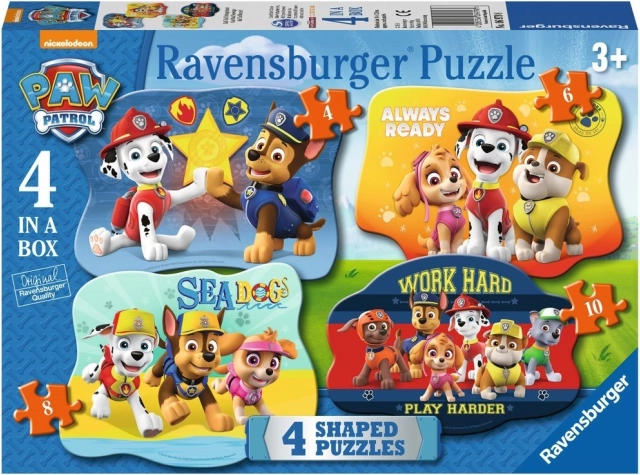 Ravensburger puslespil Paw Patrol 4-i-1 (4–10 brikker)
