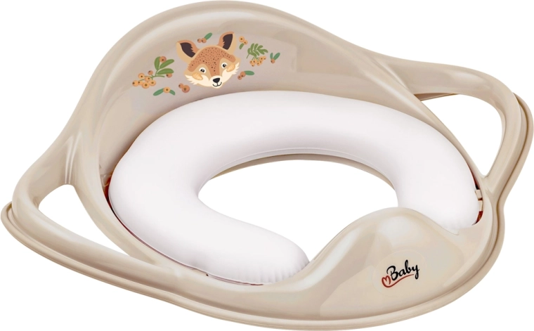 Maltex toiletsædereduktion med håndtag, blød The Nature Buddies ræv, beige