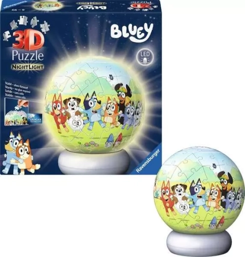 Lysende 3D-puslespil BLUEY natudgave 72 brikker