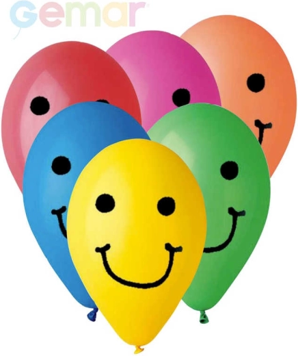 Gemar oppustelig pastelballon med tryk Smile 26 cm - 1 stk.