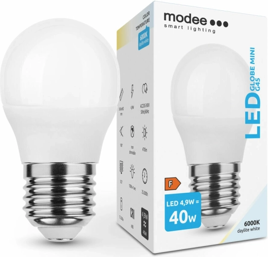 LED-pære G45 E27 4,9 W kold hvid – Modee Smart Lighting