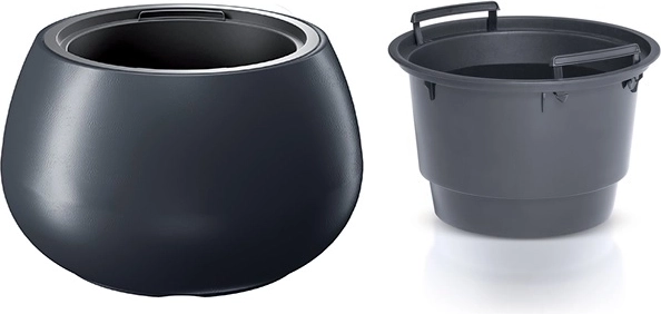 Blomsterkrukke med indsats HEOS 37 cm – antracit
