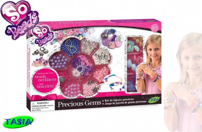 Tasia perlesæt glitrende ædelstene