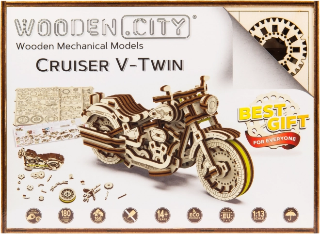 WOODEN CITY 3D-puslespil Motorcykel Cruiser V-Twin 168 dele