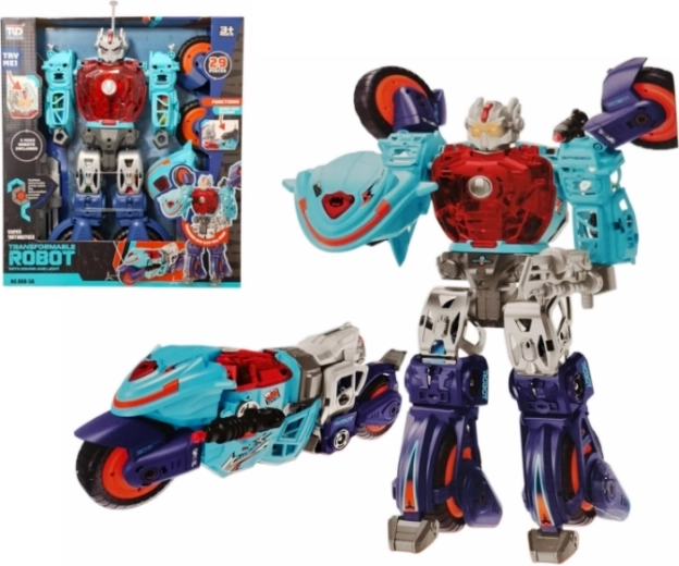 Transformerrobot 2-i-1 motorcykel med lys og lyd