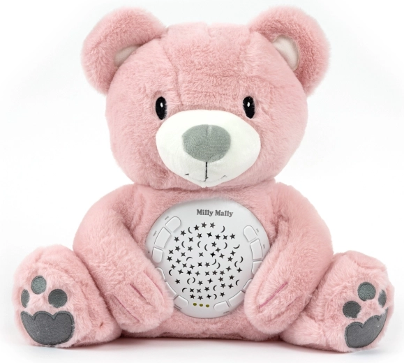 Milly Mally plysbamse med projektor Milly, pink