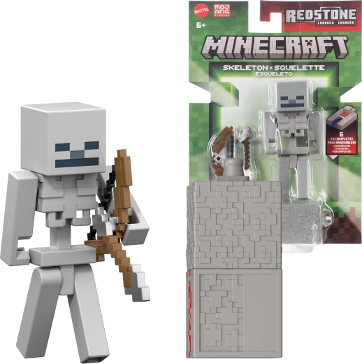 Minecraft-figur Skeleton fra serien Redstone Charged med tilbehør