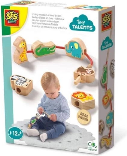 SES Creative Tiny Talents trædesæt med dyr i træ