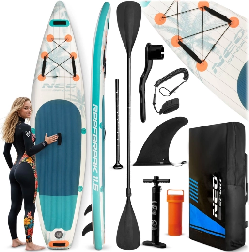 Neo-Sport oppusteligt paddleboard SUP Reefbreak 11’6 (350 × 81 × 15 cm) – sæt med tilbehør