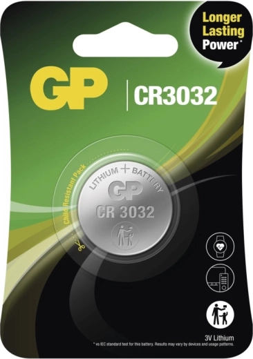 Lithium-knapcellebatteri GP CR3032 3 V