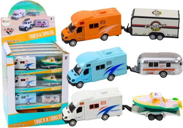 Legetøj Terrængående Bil Med Båd Eller Campingvogn Metal Træk