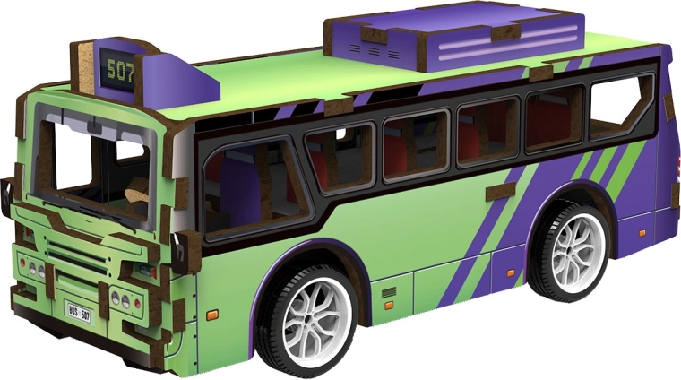 2Kids Toys 3D træbyggesæt – bus