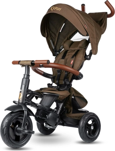 Qplay trehjulet cykel Rito deluxe rubber brun