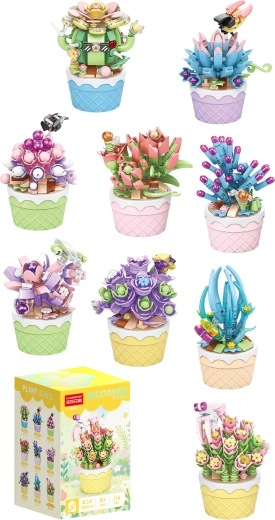 Florist sukkulenter i dekorative urtepotter (9 typer) - 1 stk.