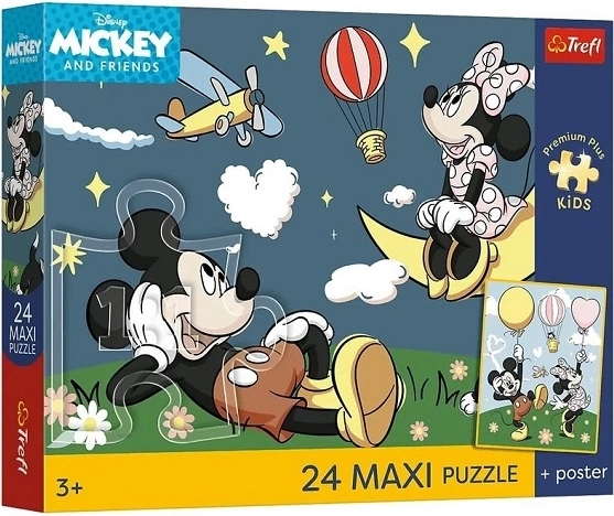 Puzzle maxi premium plus pro til børn Mickey Mouse – Musevenner (24 brikker)