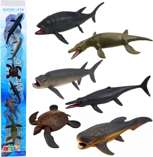 Marine Life sæt med mini-figurer af havdyr (6 stk., 6–9 cm)