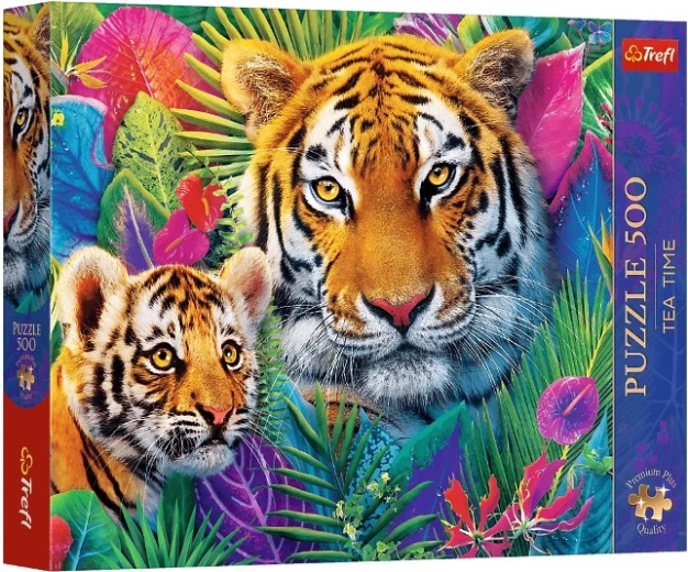 Puzzle Premium plus 500 Tea time – tigre i junglen