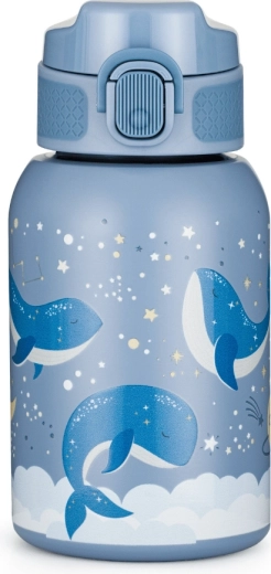 Petite&Mars rustfri termoflaske med sugerør 350 ml Whale Song