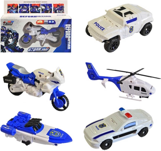 Transformerende politirobot 2i1 (5 varianter) - 1 stk.