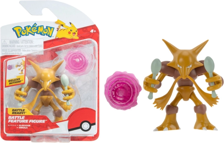Pokémon Alakazam – bevægelig Battle Feature-figur 11 cm (Jazwares)