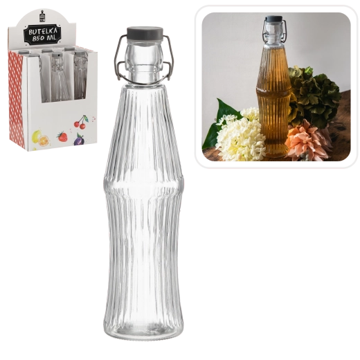Glasflaske 850 ml med mekanisk lukning