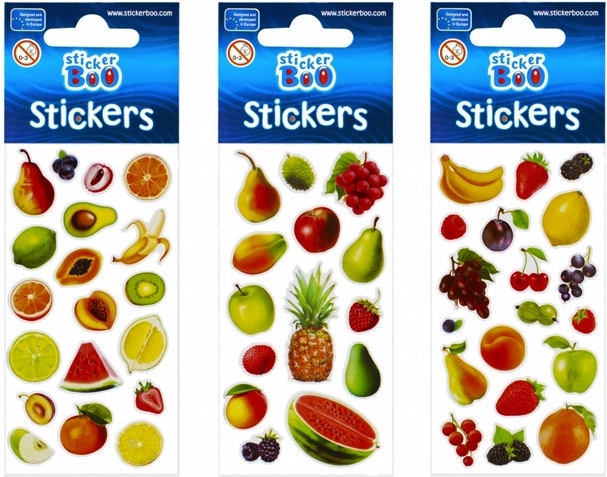 Klistermærker med frugtmotiv - 1 stk.