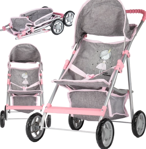 Dukkevogn Little Princess Grey