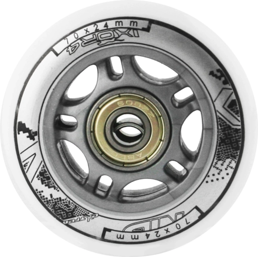 Sæt hvide PU-hjul 70 × 24 mm med ABEC 7-lejer NILS EXTREME