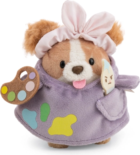 Nici MyMochi plysk cocker spaniel Brushy 8 cm med malerkostume og pensel