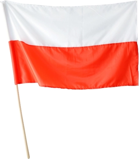 Polens nationalflag på stang
