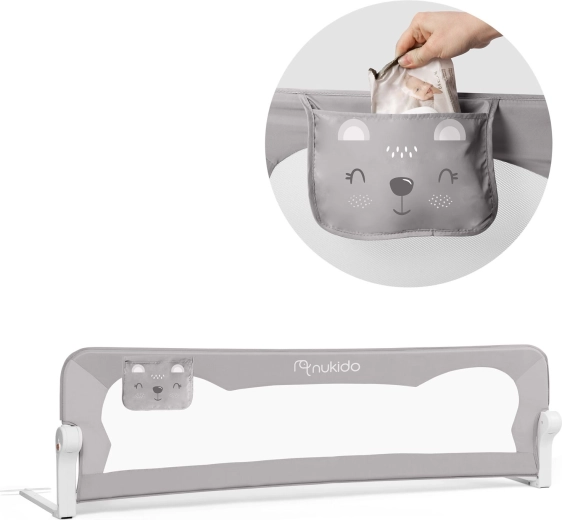 Sengeværn 180 × 42 × 35 cm Nukido grå