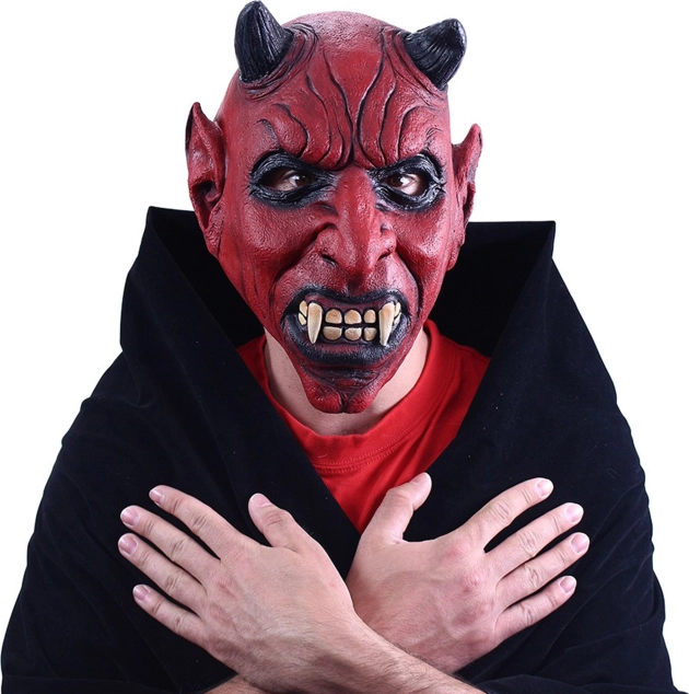 Uhyggelig djævelsk latexmaske