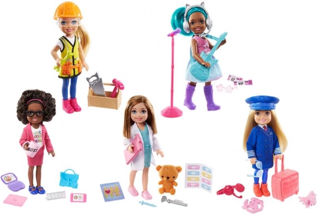 Panenka Barbie Chelsea i forskellige professioner