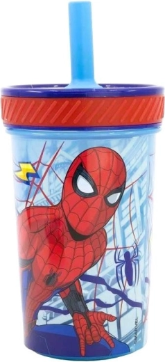 Sikkert børnekrus med sugerør Spider-Man - 1 stk.