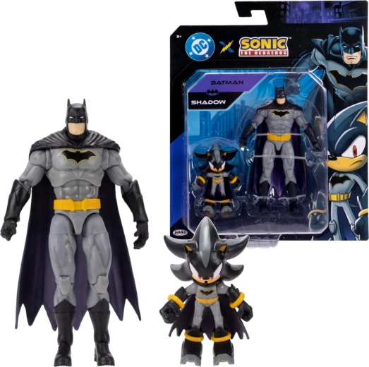 Jakks Pacific figursæt: Shadow som Batman og Batman (Sonic the Hedgehog x DC Comics)