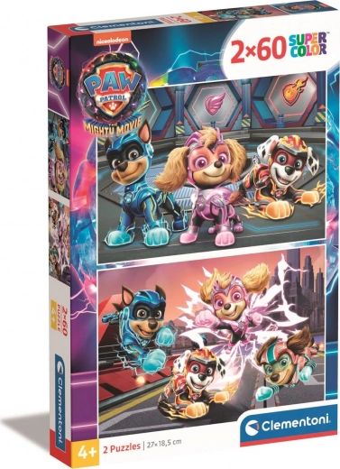 CLEMENTONI Puslespil Paw Patrol: The Mighty Movie 2x60 brikker